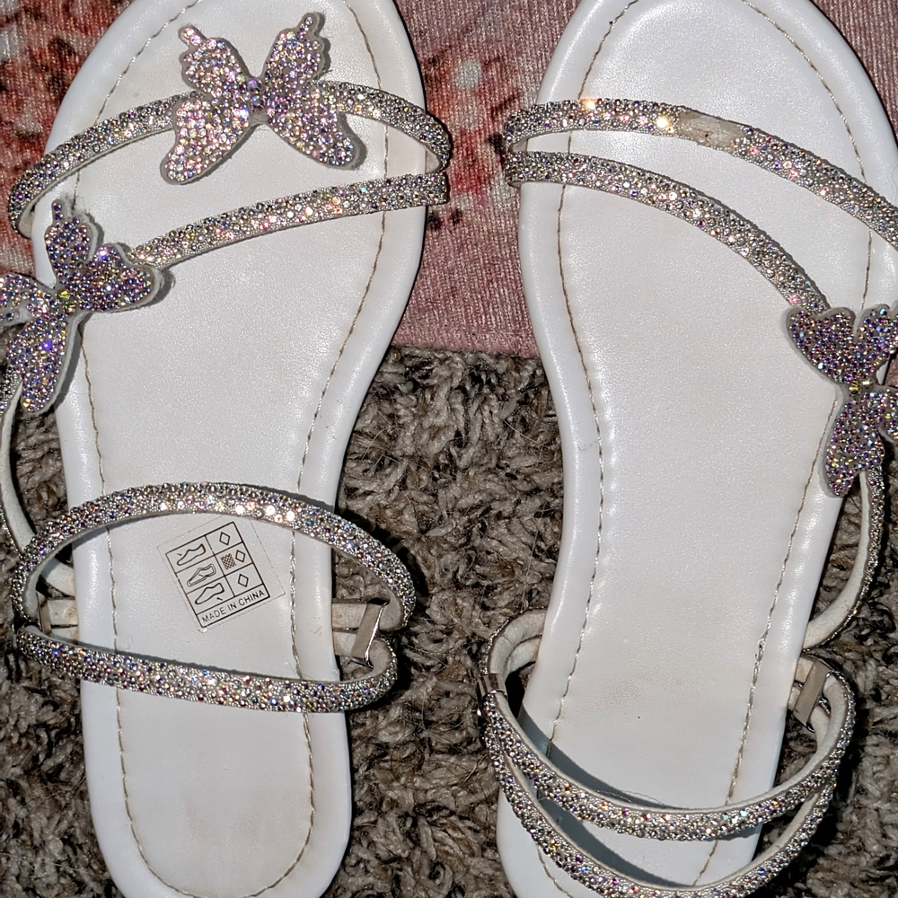 Women's Silver Rhinestone Sandals - Picture 3 of 7